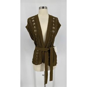 .Anthropologie 100% Cotton Open Knit Belted Women’s Vest
